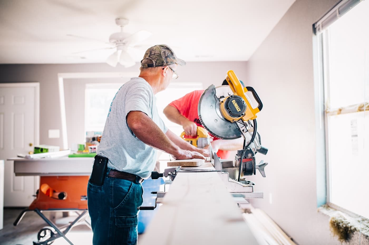 A West Michigan carpenter at work